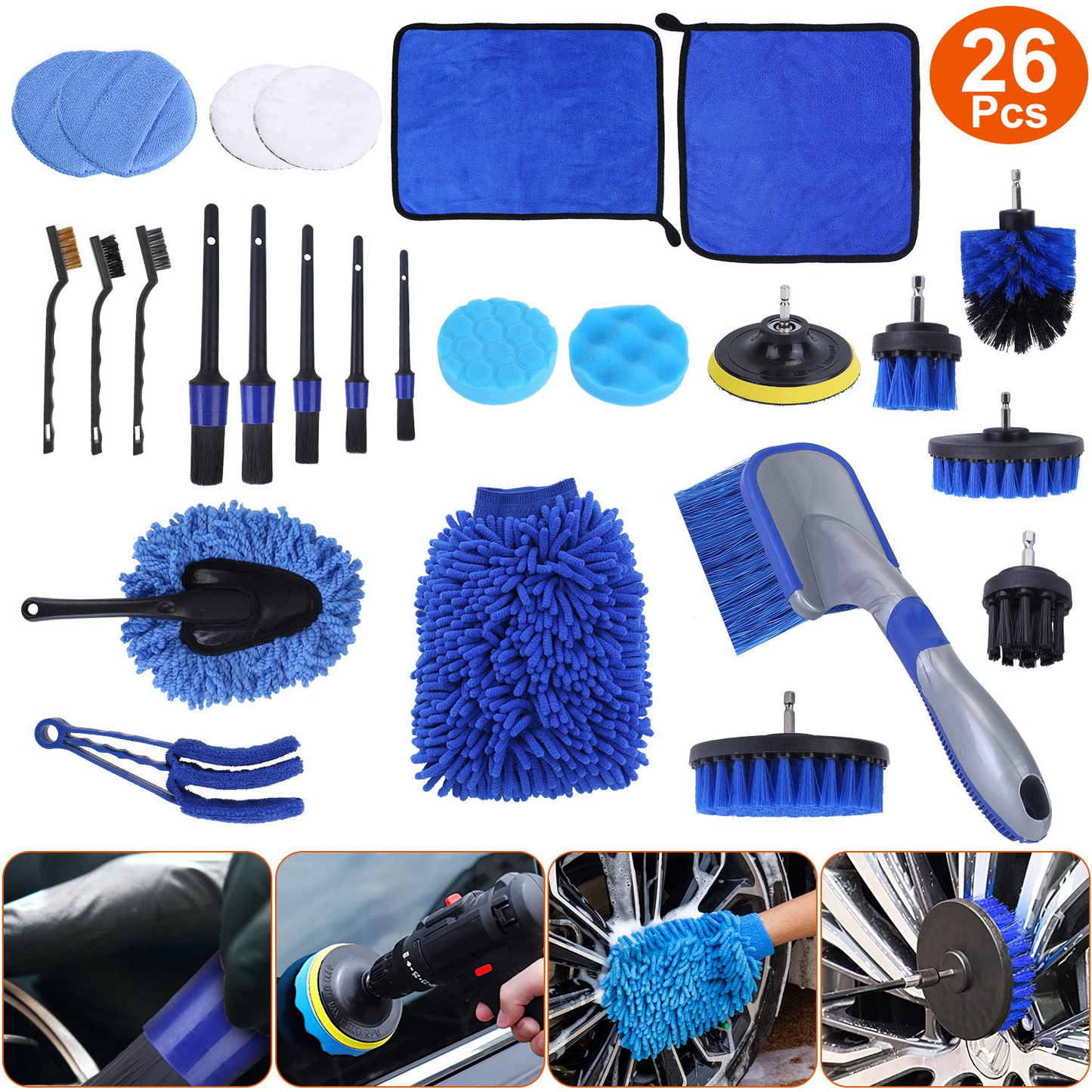 26-in-1 Car Detailing Brush & Cleaning Kit
